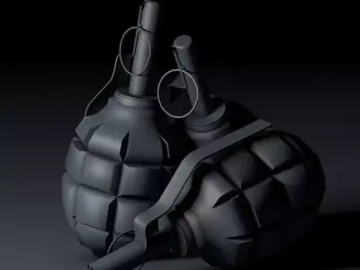 F1 Grenade 3D model no texture 3D model