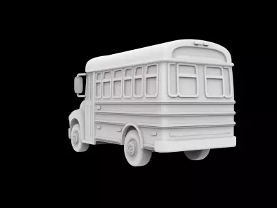 Cartoon School Bus With Eyes 3D Print Model 3D print model