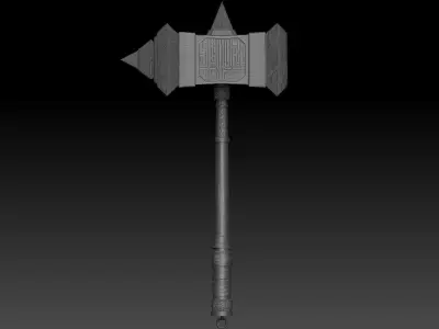 Hammer gameready stylized Low-poly 3D model