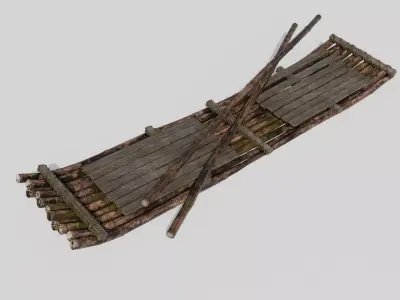 Raft 4k Low-poly 3D model
