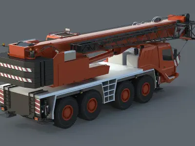 Mobile Crane 4 Axle 3D model