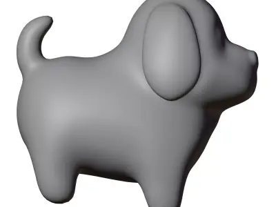 Cartoon Dog 3D Model Free low-poly 3D model