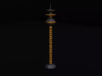 Bronze Candlestick Free low-poly 3D model