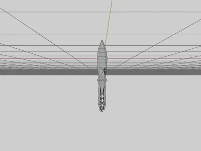 Throwin Knife Low-poly 3D model