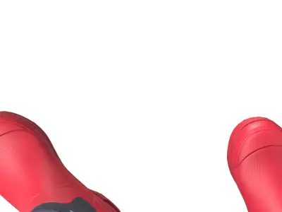 Red Short Rubber Boots 3D model
