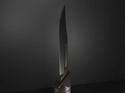short hunting knife 3D model