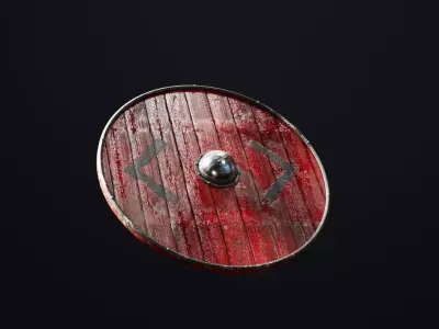 Viking Shield var01 Low-poly 3D model