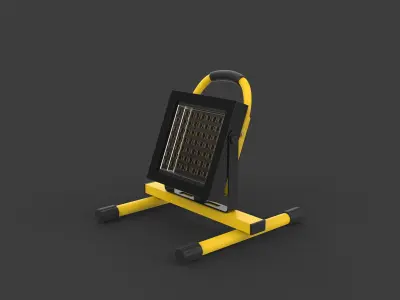 Halogen work light 3D model by ahammodullah