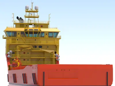 92 m Platform Supply Vessel Edda Ferd 3D model