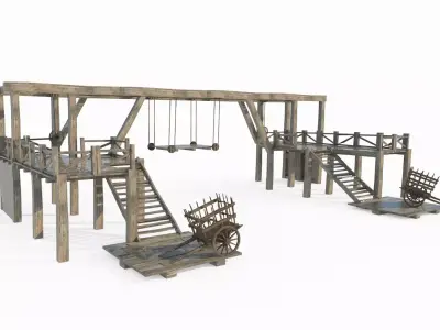 Ancient transportation equipment 3D model