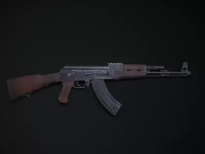 AK-47 Low-poly 3D model 5