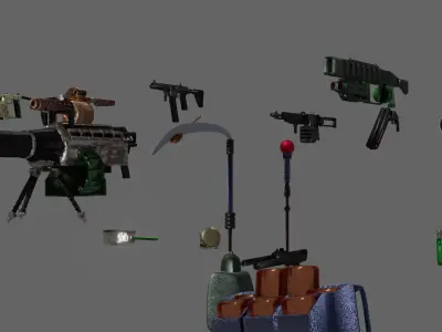 70 or more  weapons magic item and tools or something Free low-poly 3D model