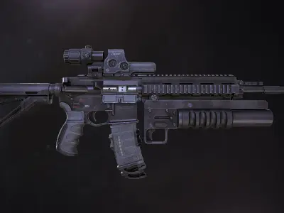 SBG Assault Rifle - Soldier of Fortune Edition Low-poly 3D model