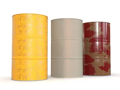 Metal Barrels Free low-poly 3D model