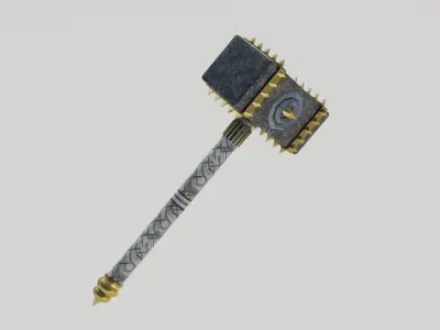 Warhammer hammer Low-poly 3D model purchase