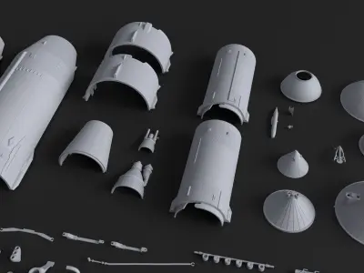 Kitbash Kit - 100 Original Star Wars Parts 3D model