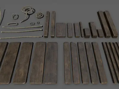woods and ropes 3D model
