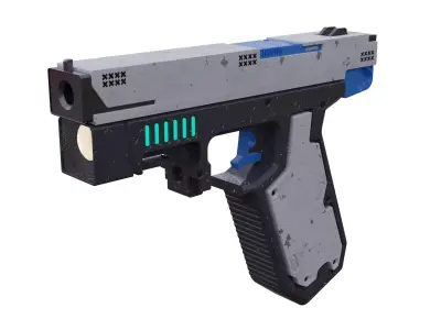 Sci-fi Handgun  HighPoly 3D model