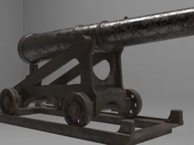 Cast Iron Cannon 3D model