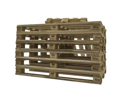 Wooden Pallet 3D model 4