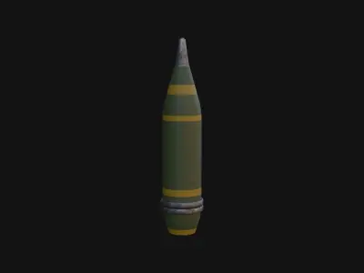 Artillery Projectile Low-poly 3D model