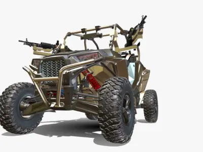 rzrxp 1000 militar 4x4 Low-poly 3D model