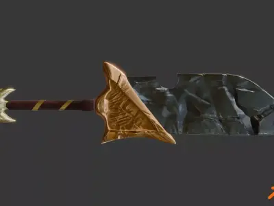 Fantasy sword 3D model Low-poly Free low-poly 3D model