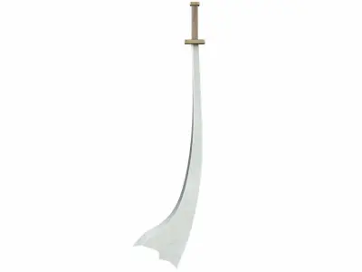 Curved sword 11 Low-poly 3D model