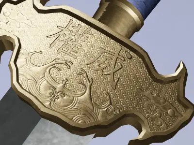 Chinese stylized sword Lowpoly Low-poly 3D model