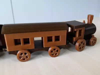 Vintage toy style Train 3D print model