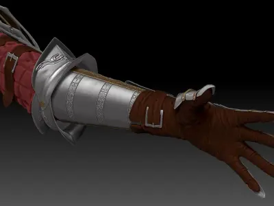 Female Knigt  Arm Armor Set Sculpt Project 3D model