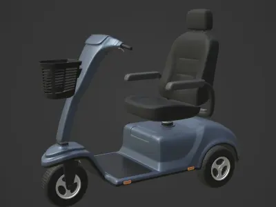Generic Mobility Scooter -- Three Wheeler -- Wheelchair Low-poly 3D model