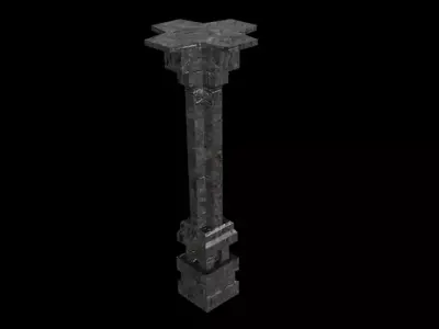 Realistic Temple pillar Free low-poly 3D model