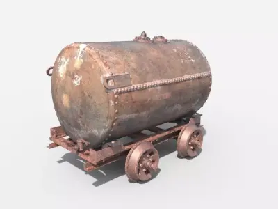 Rusty Oil Tank Railcar 3D model