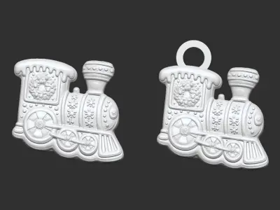christmas train cookie decor 3D print model