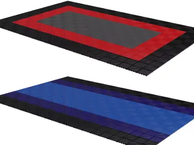 Modular plastic flooring for garages 3D model