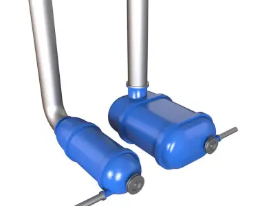 Screw compressors 3D model