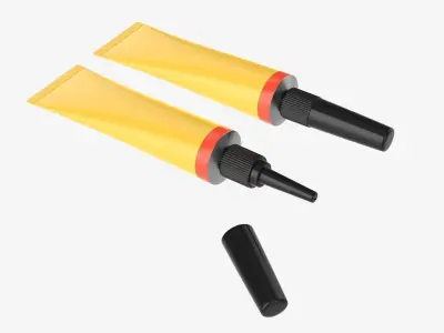 Instant super glue tin tube 02 3D model