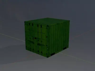 Transport-Container Yellow-Green 6ft Low-poly 3D model