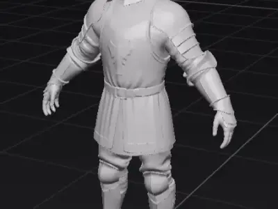 Medieval Soldier 3D Model Full Body OBJ STL GLB 3D model