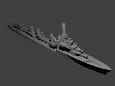 French Miniature WWII Warship Collection 3D print model