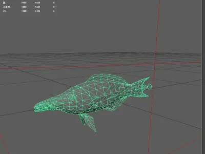 Wrasse Low-poly 3D model 12