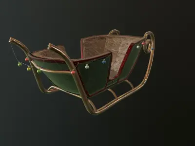 Sleigh christmas Low-poly 3D model