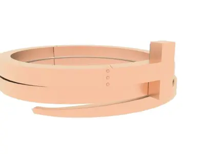 Bracelet rose gold ring Free low-poly 3D model