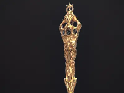 Medieval Scepter Low-poly 3D model