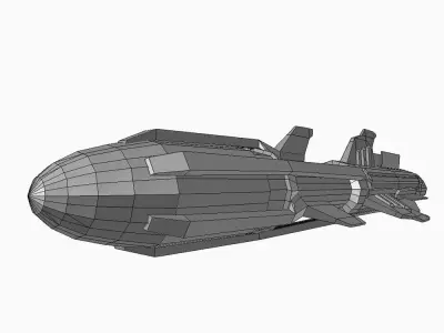 Missile 6 sci-fi low poly Low-poly 3D model