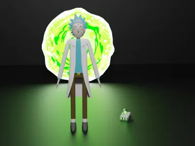 Rick 3D Model and morty 3D model