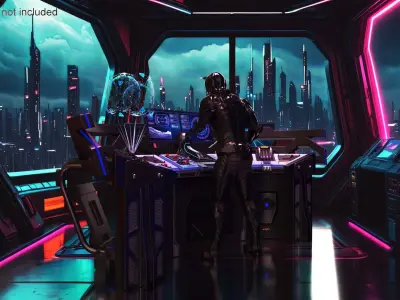  Futuristic Control Panel with Operator 