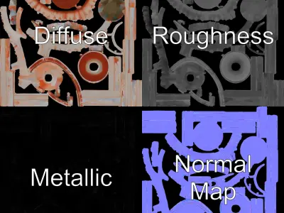 Urban Steel Trash Bin Model Pack Low-poly 3D model