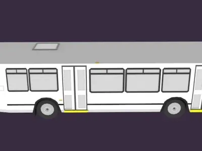 Metro Passenger Bus Low-poly 3D model
